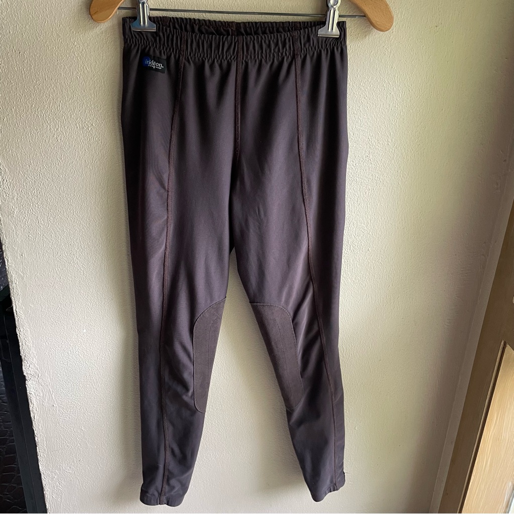Irideon Brown Riding Britches/Tights W/ Knee Patches. Size Medium